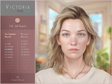 Second Life Marketplace - SKIN, Victoria, TSk 04 Peach (LeLutka, EvoX)